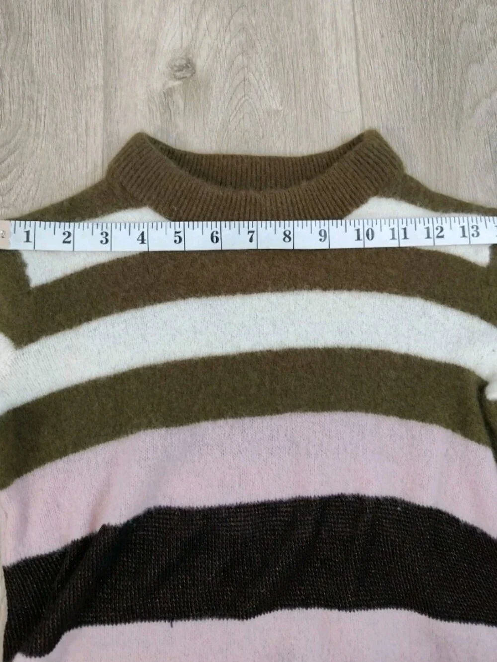 Rag & Bone Annika Pink Black White Striped Knit Cashmere Blend Sweater XS/S - Picture 4 of 7